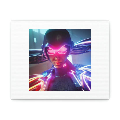 Superhero Named Quantum Quipper Digital Art 'Designed by AI' on Satin Canvas