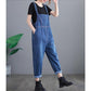 Art Stitching Denim Overalls