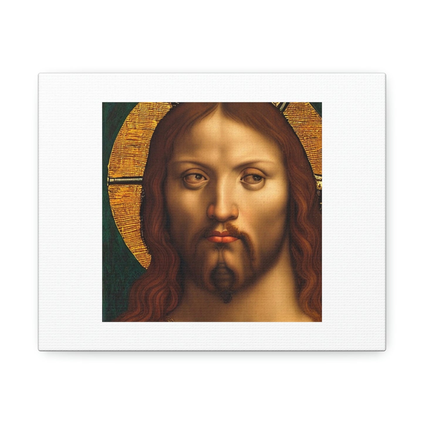 Black Jesus Christ Looks Anoyed Digital Art 'Designed by AI' on Satin Canvas