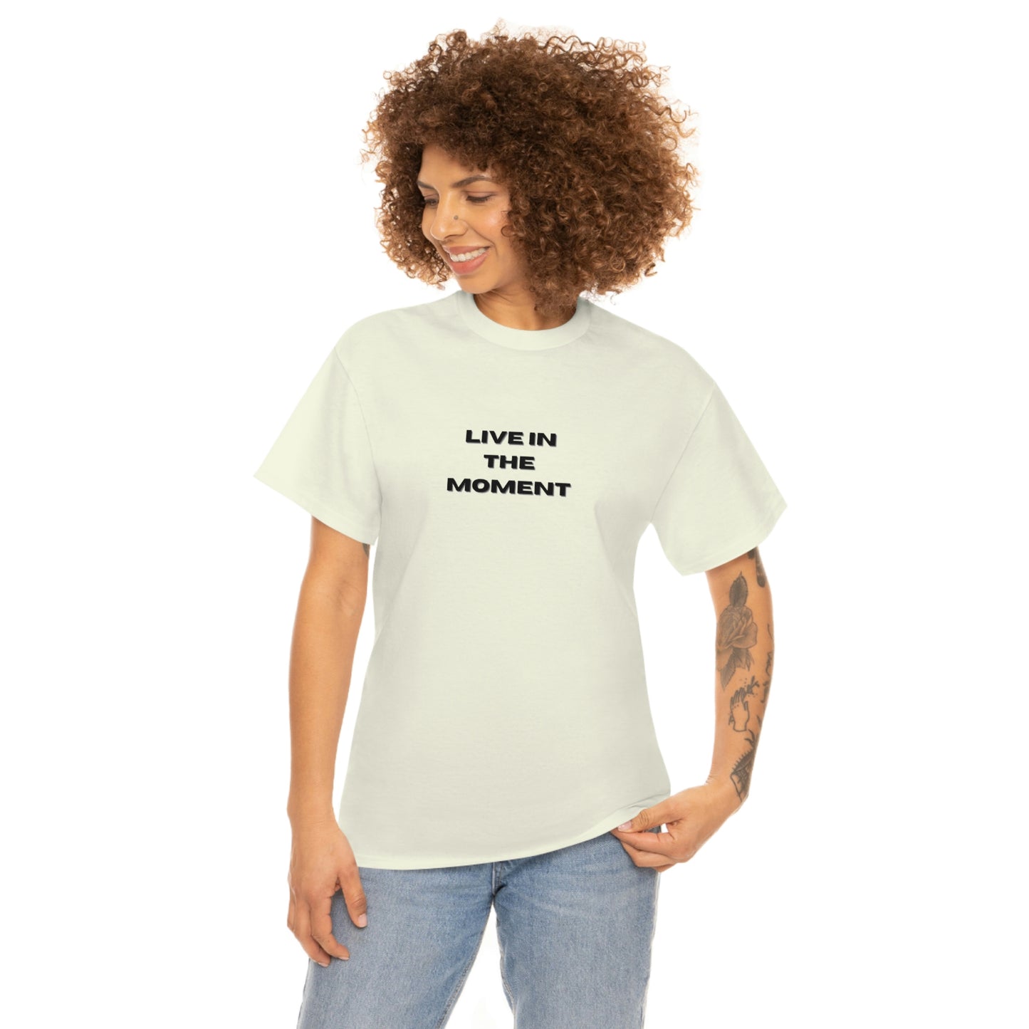 Live In The Moment T-shirt en coton épais Tailles unisexes Funny Women's Men's