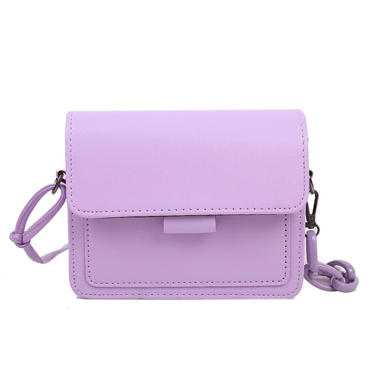 Vireous Small Square Leather Bag Retro Single Shoulder Crossbody Bag