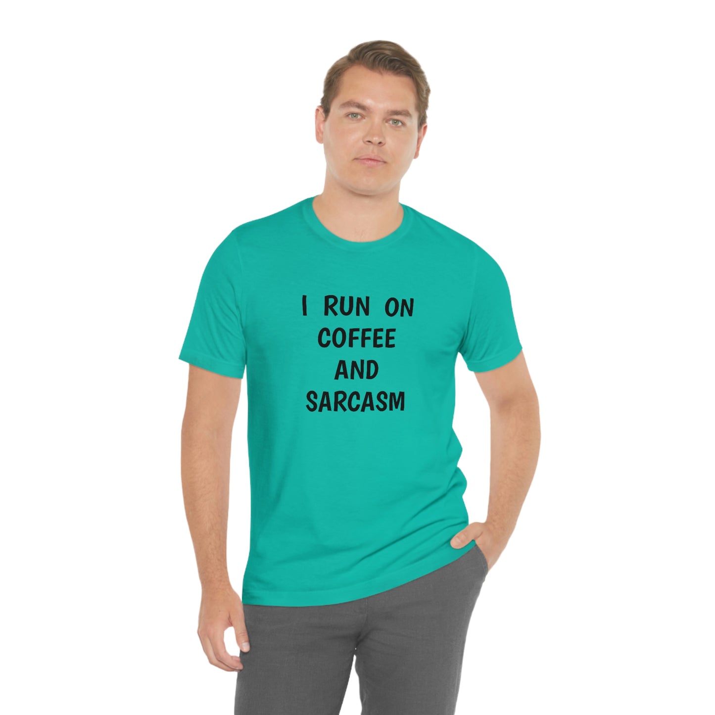 Je cours sur le café et le sarcasme Jersey T-shirt à manches courtes drôle