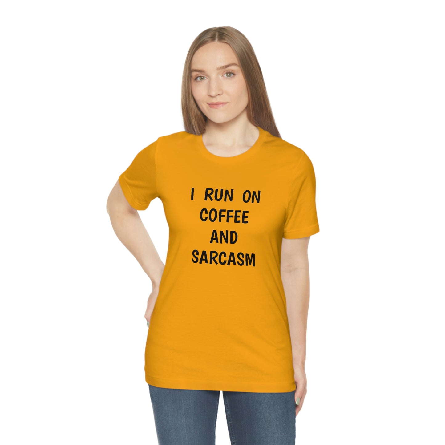 Je cours sur le café et le sarcasme Jersey T-shirt à manches courtes drôle