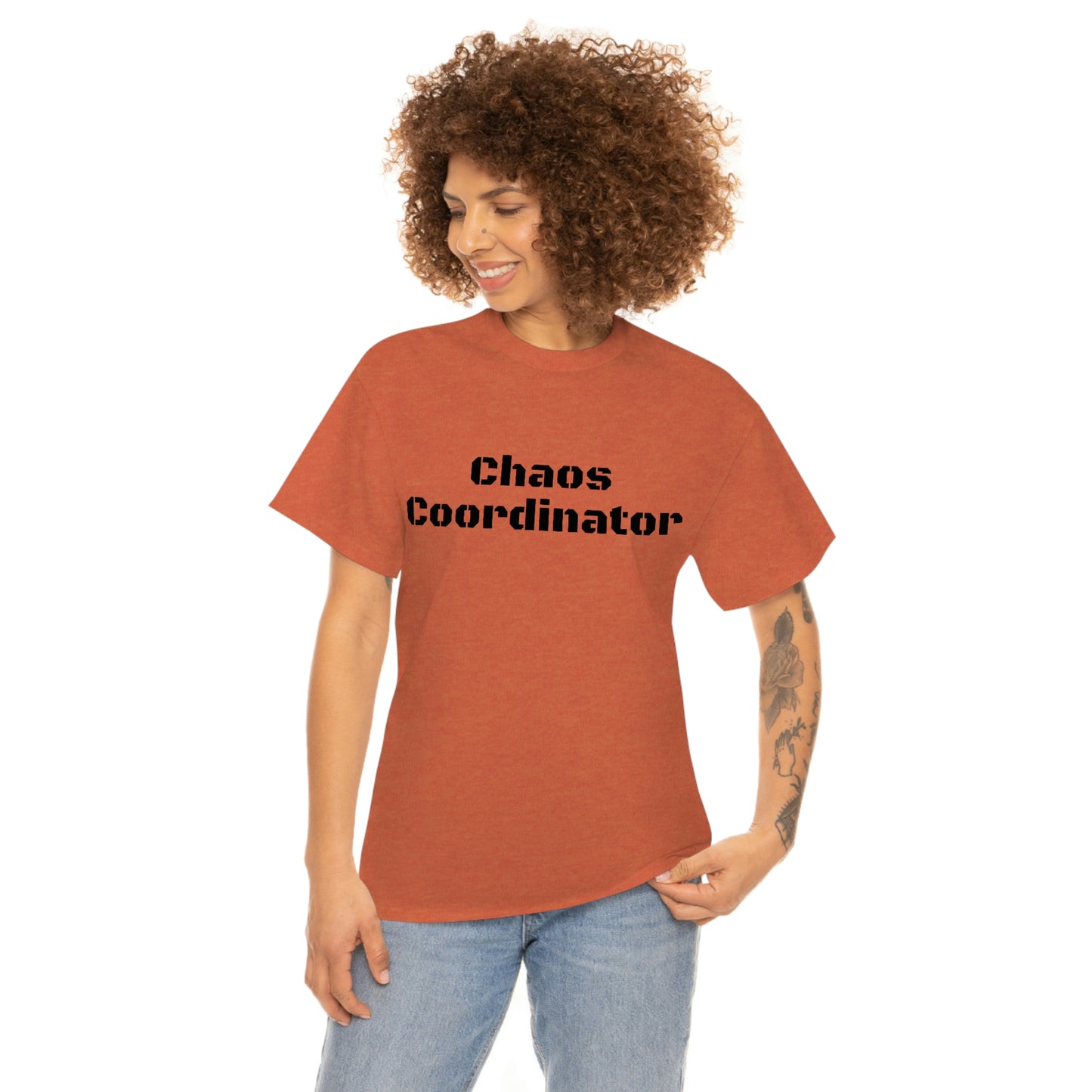 Coordinateur du chaos T-shirt en coton lourd Tailles unisexe Cadeau drôle Femme Homme