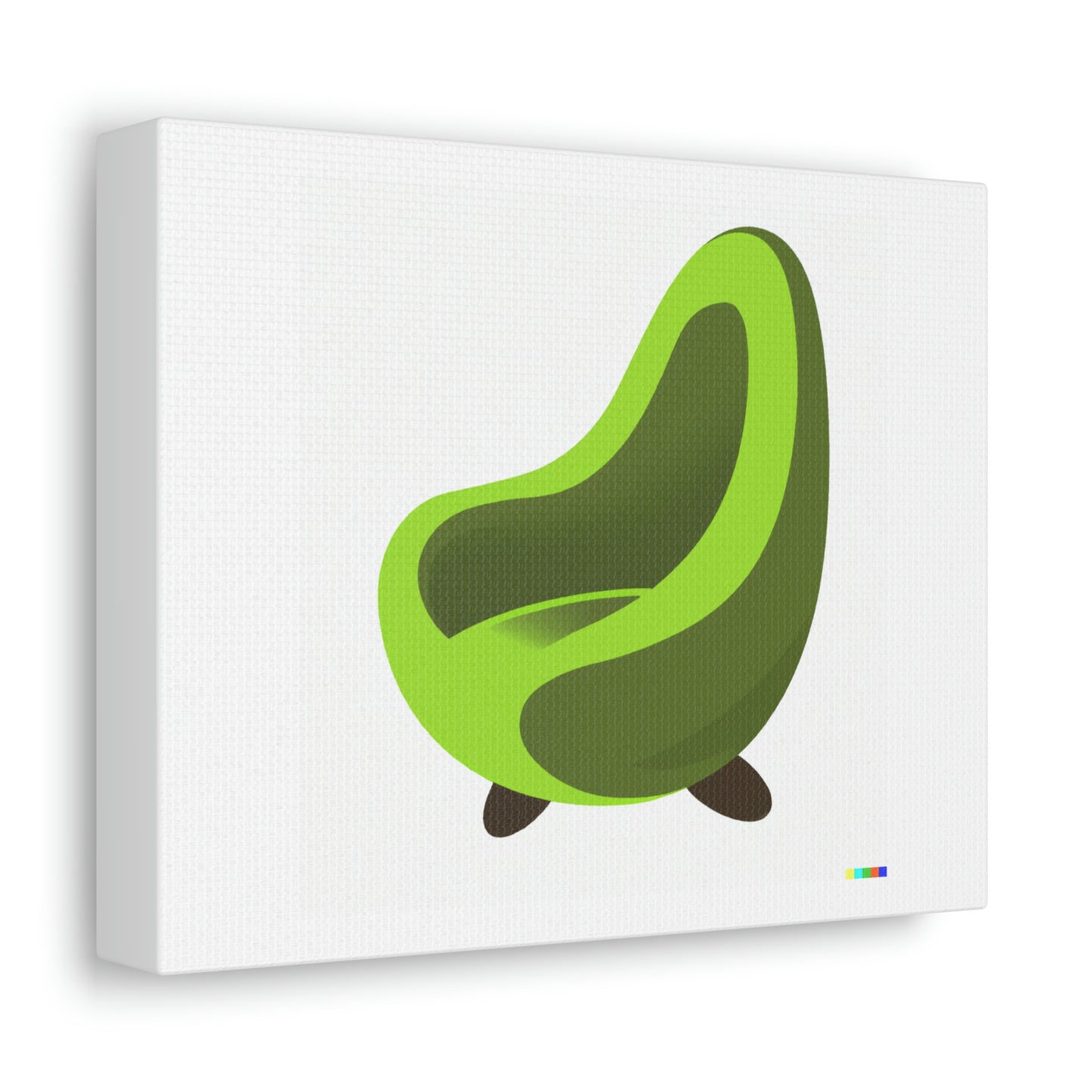 Armchair In The Shape Of An Avocado Digital Art 'Designed by AI' on Satin Canvas