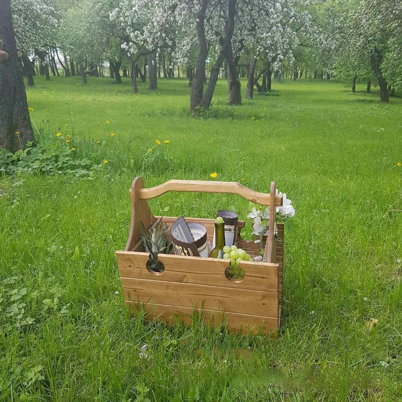 Folding Two-In-One Picnic Basket Table