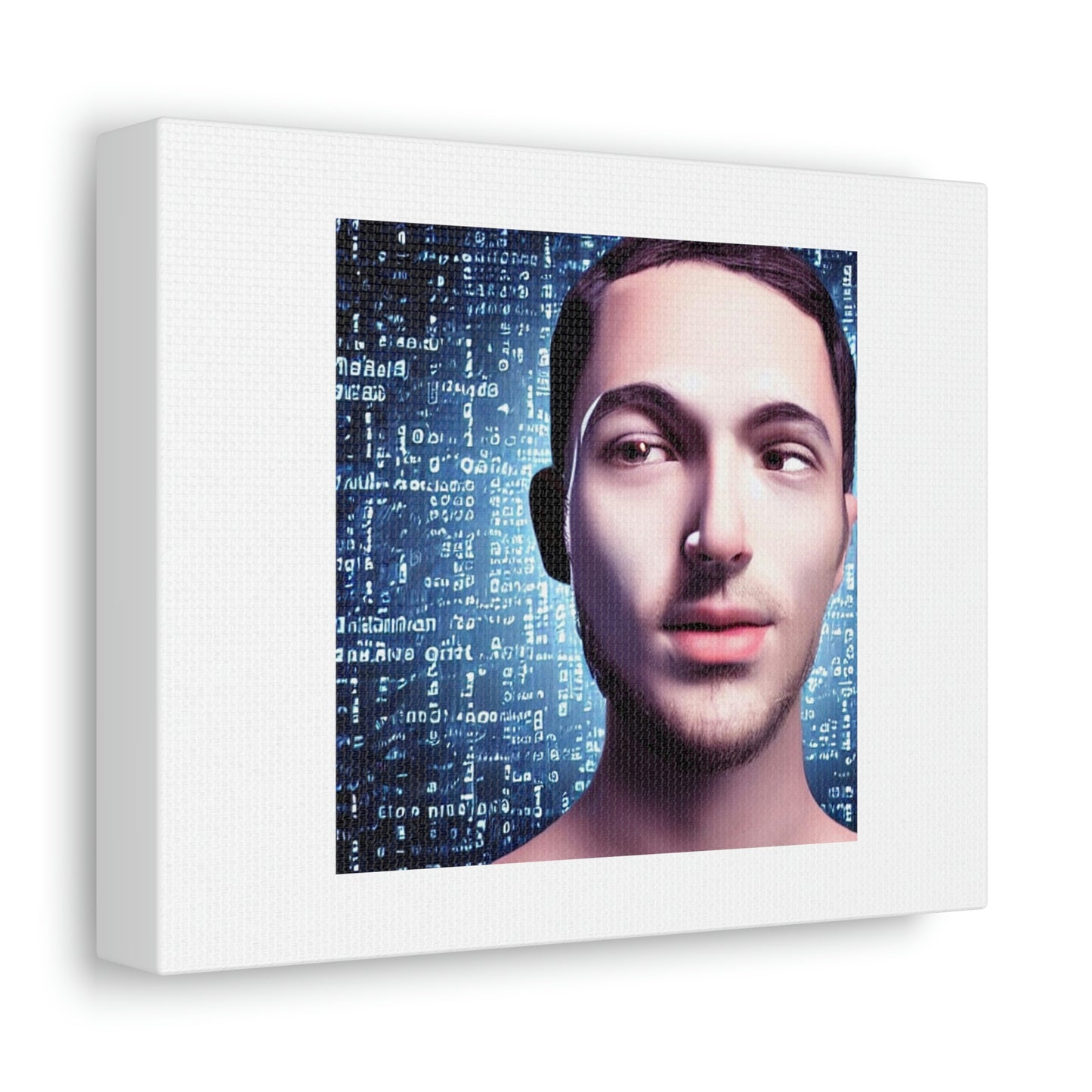 Human Merged With Artificial Intelligence Digital Art 'Designed by AI' on Canvas