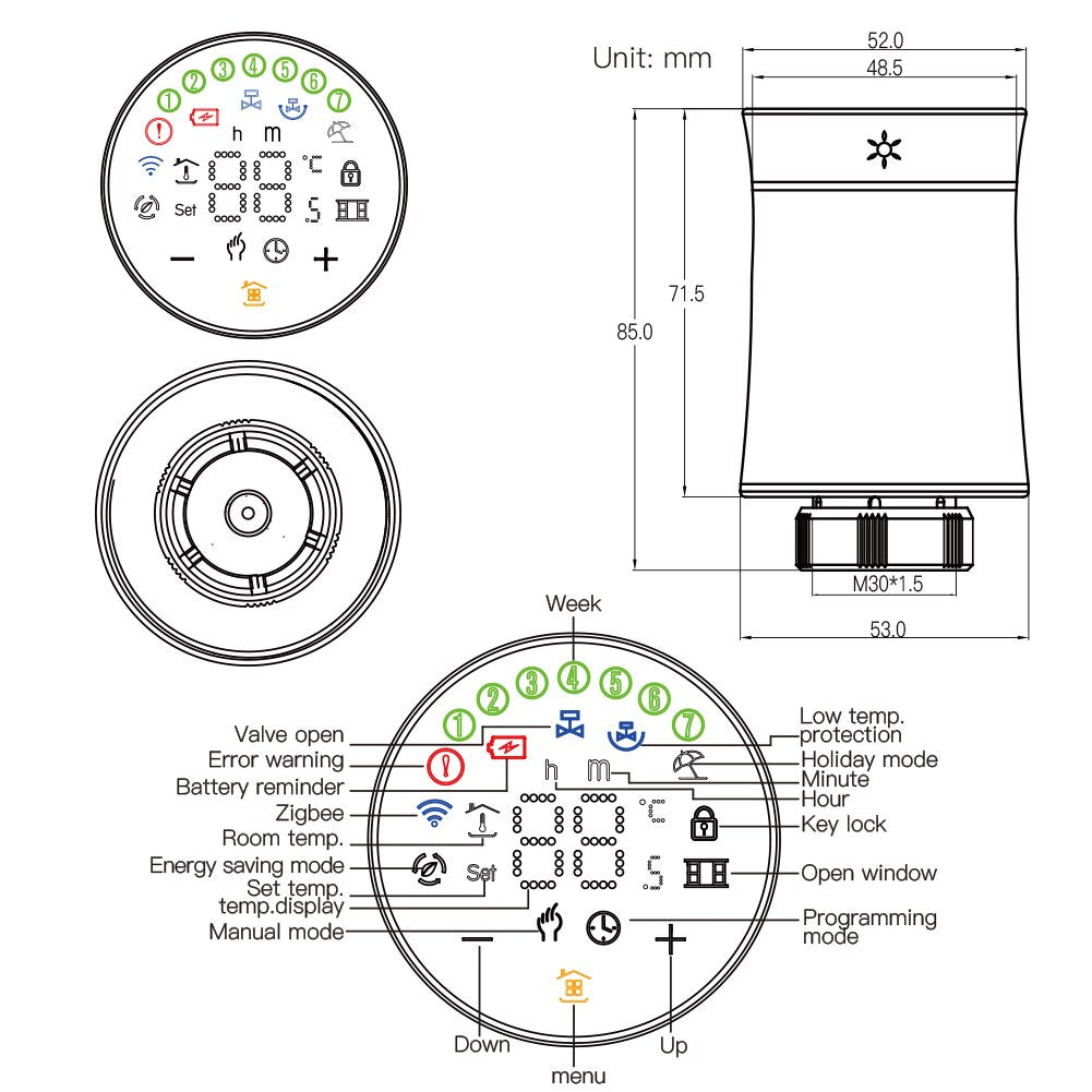 Moes Tuya ZigBee 3.0 新しいラジエーター アクチュエーター バルブ スマート プログラマブル サーモスタット温度ヒーター TRV Alexa Google ホーム音声制御