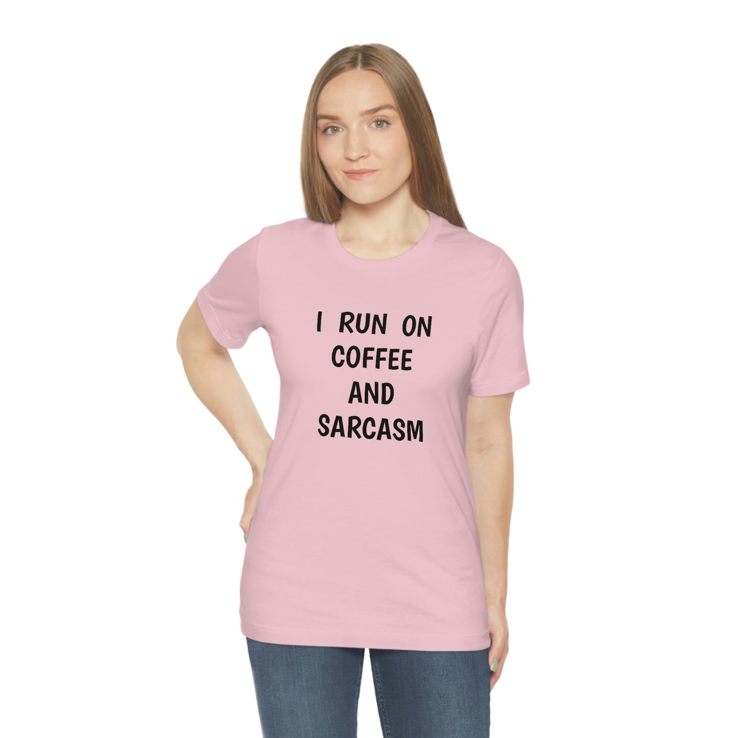 Je cours sur le café et le sarcasme Jersey T-shirt à manches courtes drôle