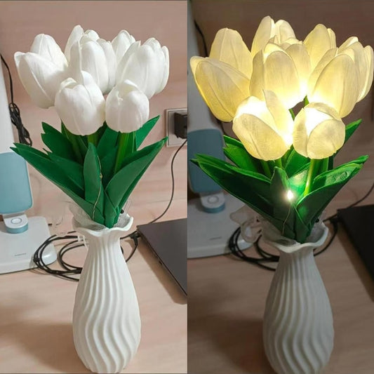 Lampe de table LED bouquet de tulipes