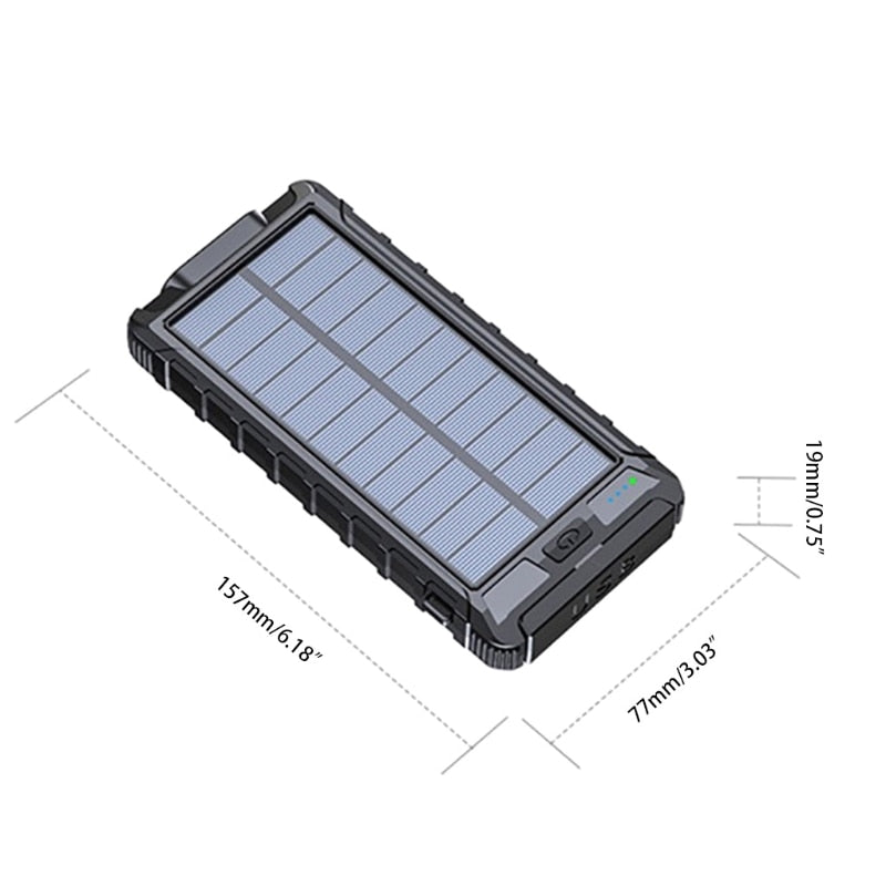 Chargeur solaire portable 20000mAh de banque de puissance de charge rapide étanche