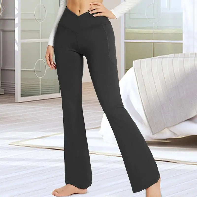 Women's Workout Flared Leggings with Pockets