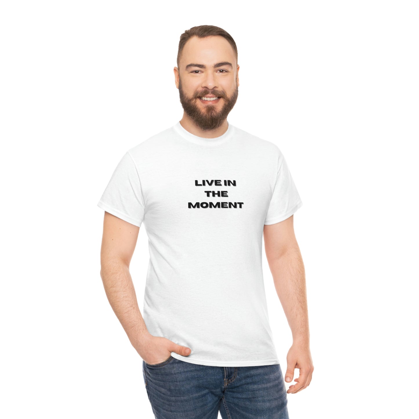 Live In The Moment T-shirt en coton épais Tailles unisexes Funny Women's Men's