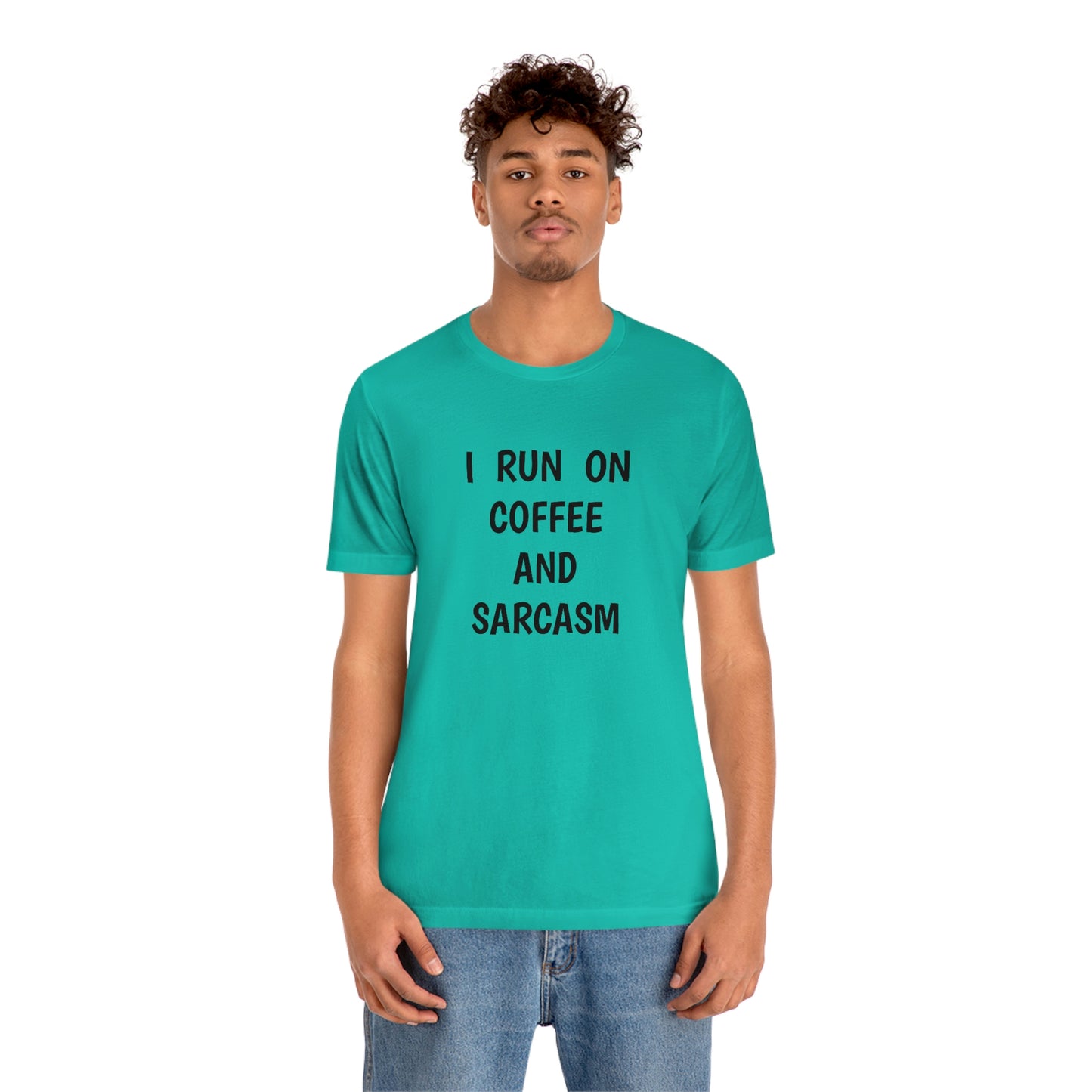 Je cours sur le café et le sarcasme Jersey T-shirt à manches courtes drôle