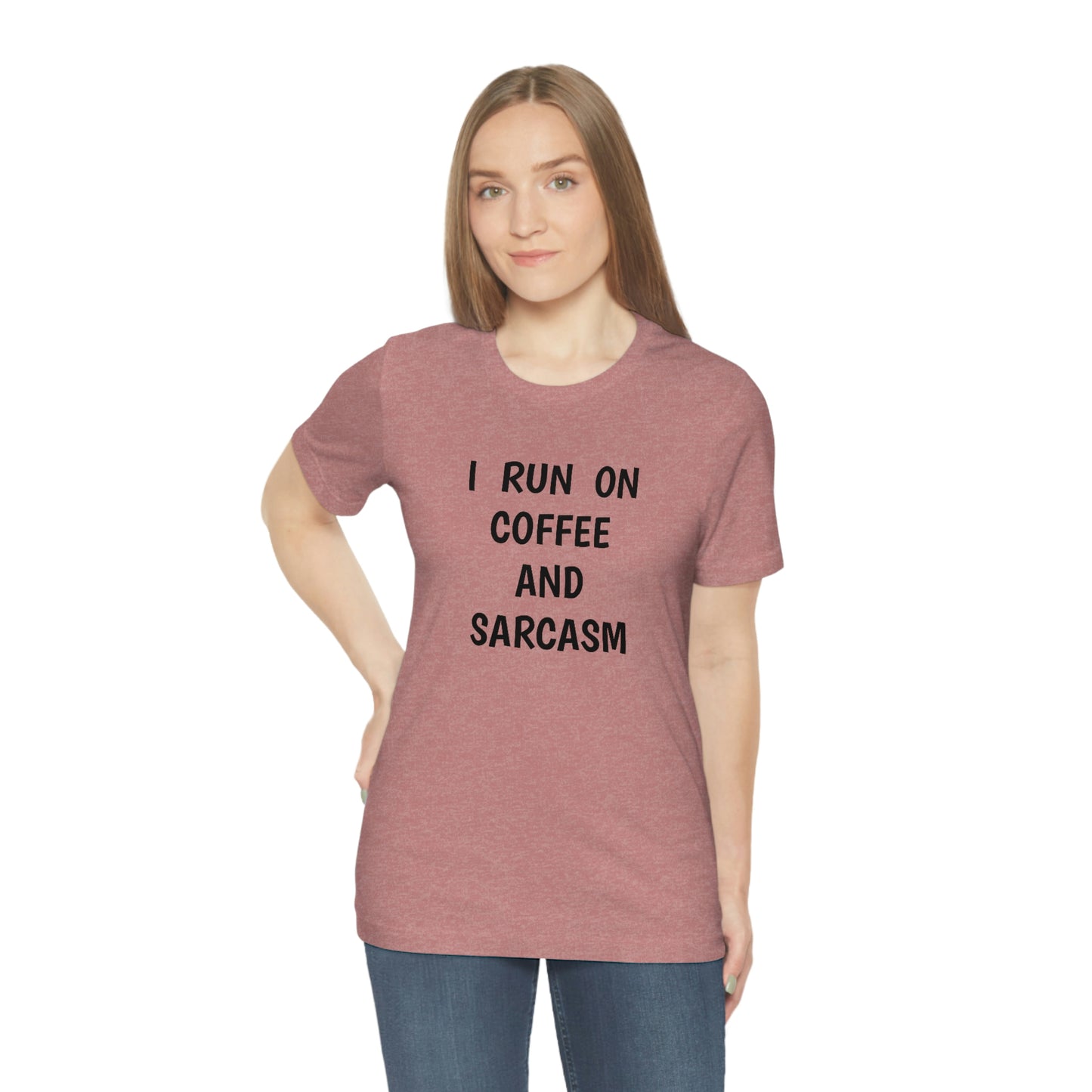 Je cours sur le café et le sarcasme Jersey T-shirt à manches courtes drôle