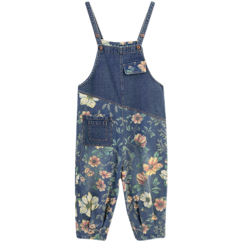 Combinaison Vireous Patchwork Floral Denim