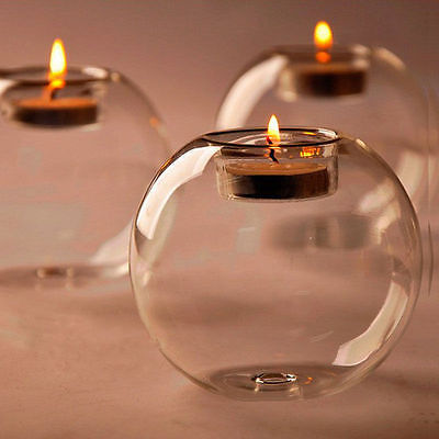 Nordic-Style Round Glass Hollow Candle Holders