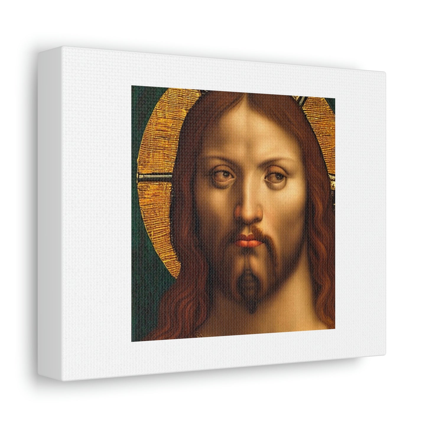 Black Jesus Christ Looks Anoyed Digital Art 'Designed by AI' on Satin Canvas