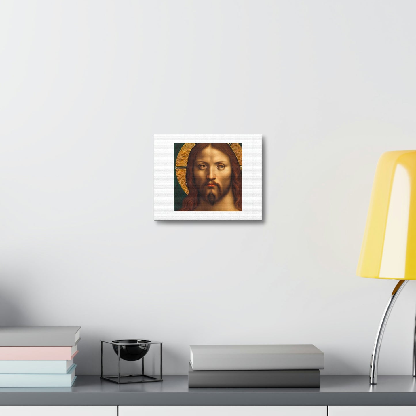 Black Jesus Christ Looks Annoyed Digital Art 'Designed by AI' on Satin Canvas