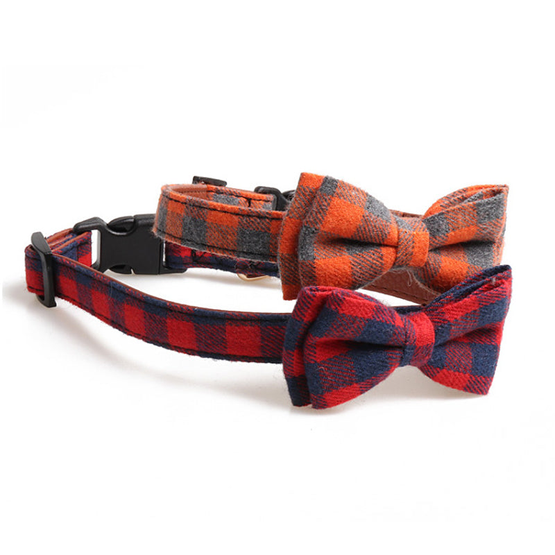 Plaid Pet Dog Bowtie