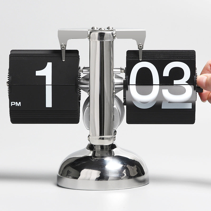 Classical Mechanical Table Clock Rolodex Style