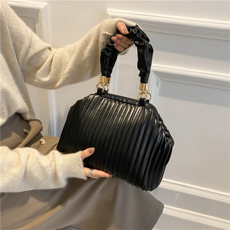 Vertical Textured Stripes Small Candy Colour Handbag