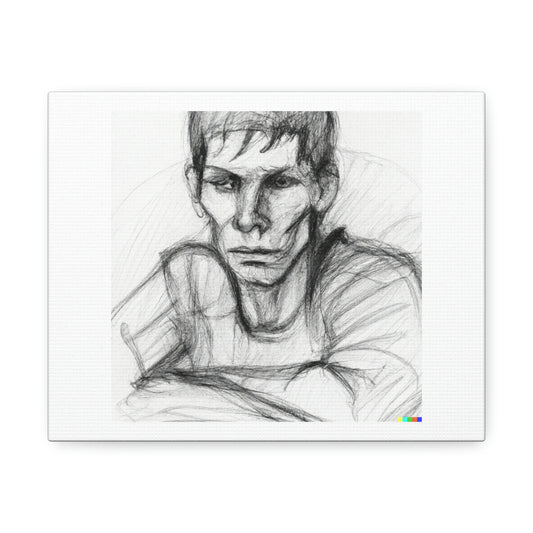 The Meaning Of Life Pencil Sketch Digital Art 'Designed by AI' on Satin Canvas
