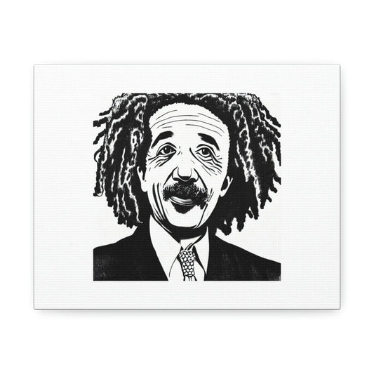 Albert Einstein avec Bob Marley Hairstyle Digital Art 'Designed by AI' sur toile