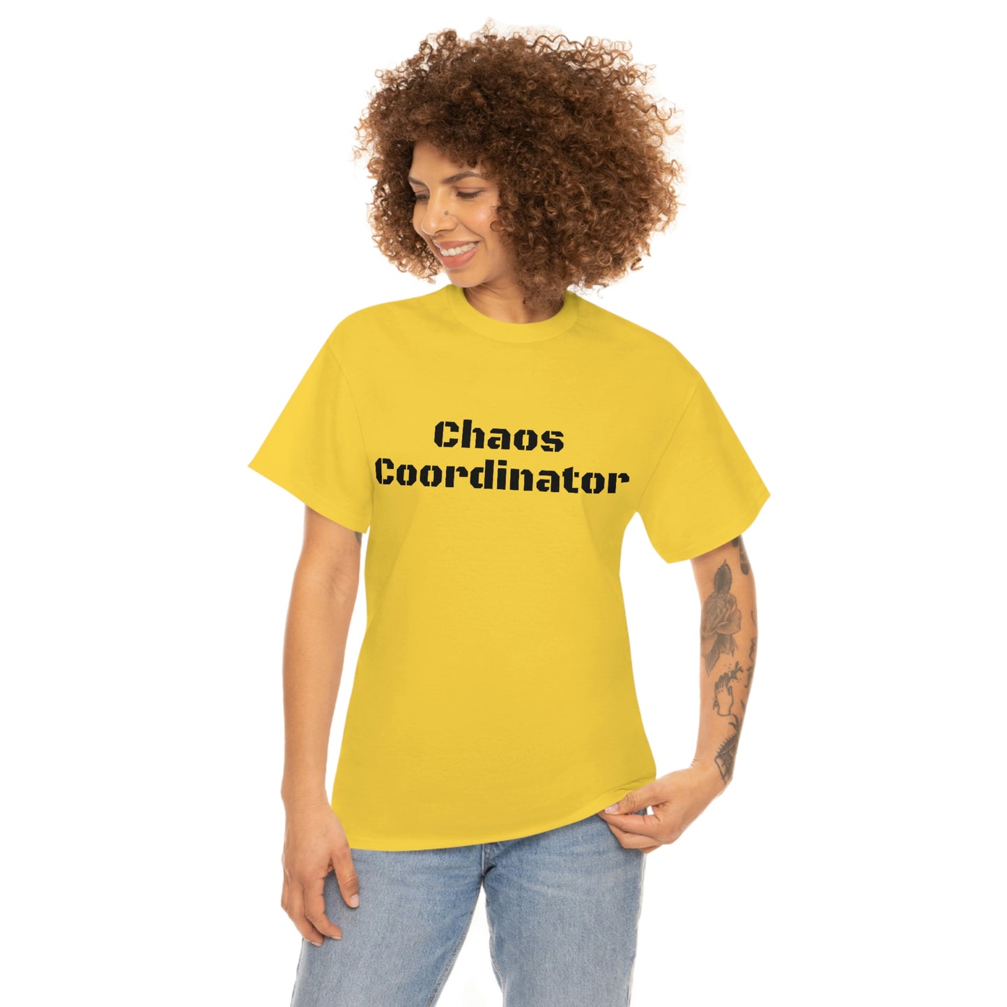 Coordinateur du chaos T-shirt en coton lourd Tailles unisexe Cadeau drôle Femme Homme