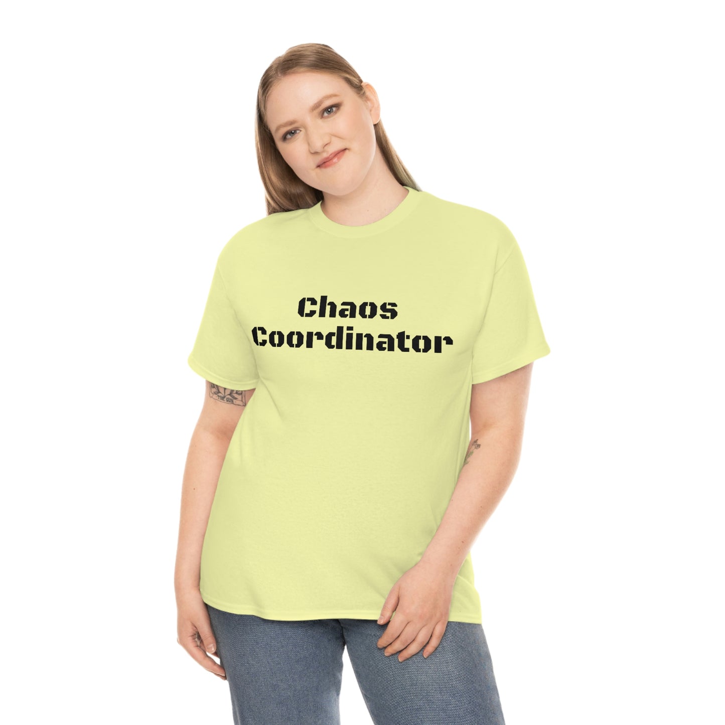 Coordinateur du chaos T-shirt en coton lourd Tailles unisexe Cadeau drôle Femme Homme