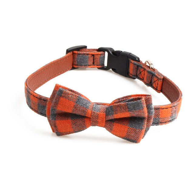 Plaid Pet Dog Bowtie