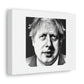 Boris Johnson Pencil Sketch Digital Art 'Designed by AI' on Satin Canvas