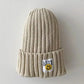 Baby Toddler Ribbed Knit Smile Face Beanie 'LOVE SMILE'