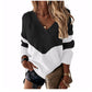 Vireous Deep V-Neck Geometric Women's Pullover