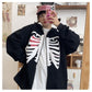 Skeleton Print Unisex Full Zip Hoodie