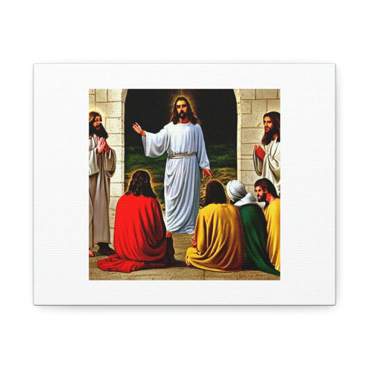 Jesus Hanging Out With Jesus Digital Art 'Designed by AI' sur toile satinée