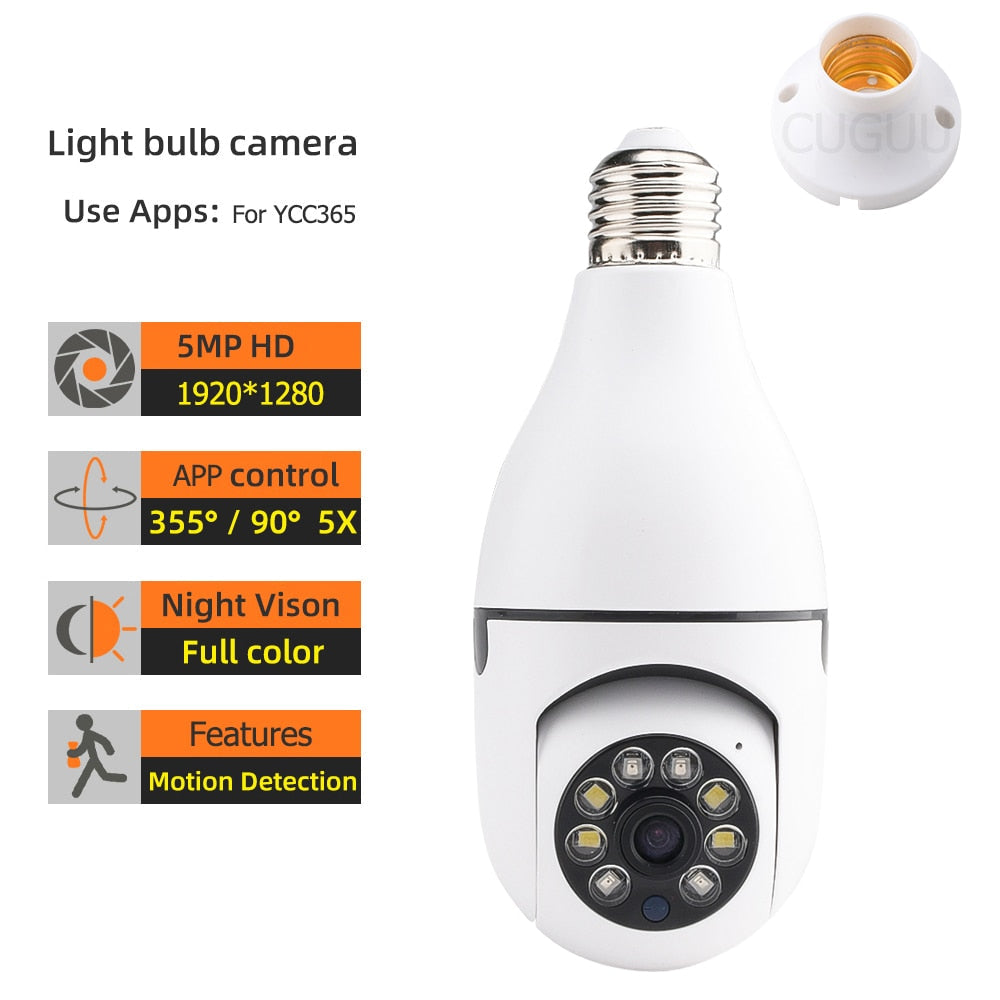 Night Vision Security Camera By Panorama™ Install Into Light Socket Best Price With Audio Function