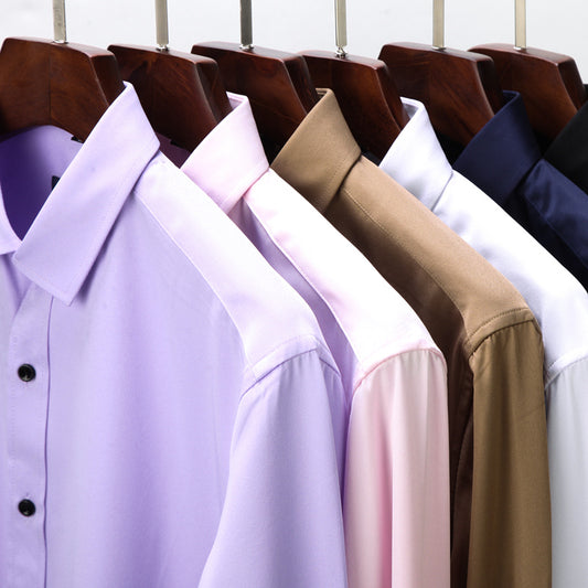 Anti-Wrinkle Men's Long Sleeve Business Shirt