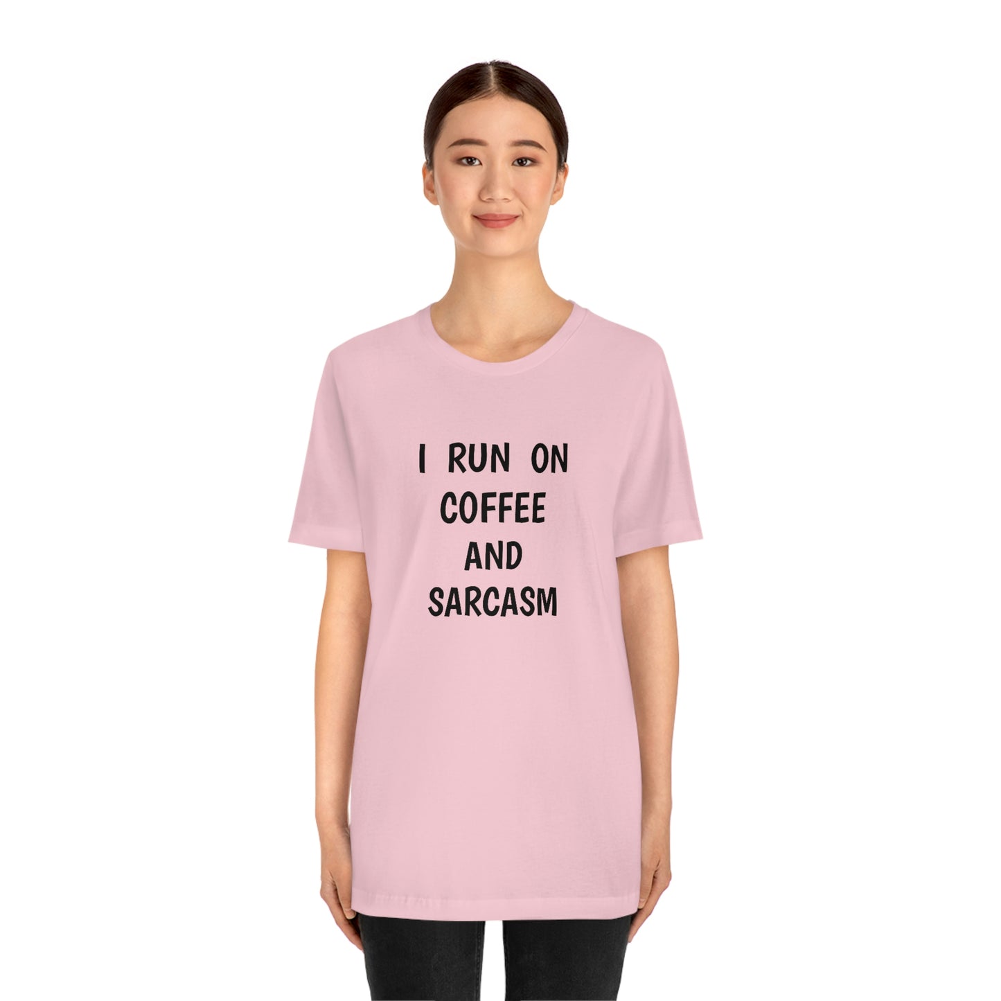 Je cours sur le café et le sarcasme Jersey T-shirt à manches courtes drôle