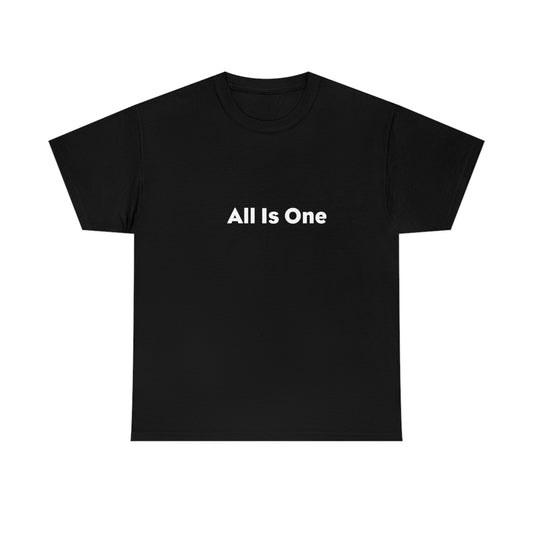 All Is One One 哲学的なコットン T シャツ。ヨガ。マインドボディアウェアネスTシャツ