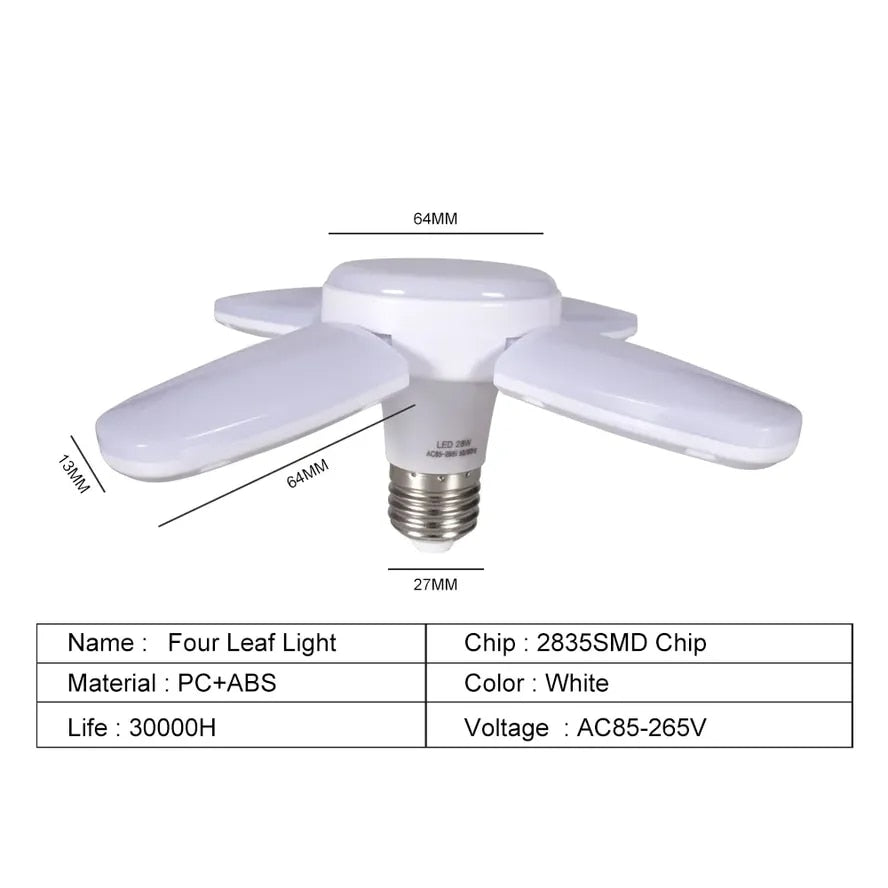 LED Ceiling Light Bulb Fan Fits E27 Socket