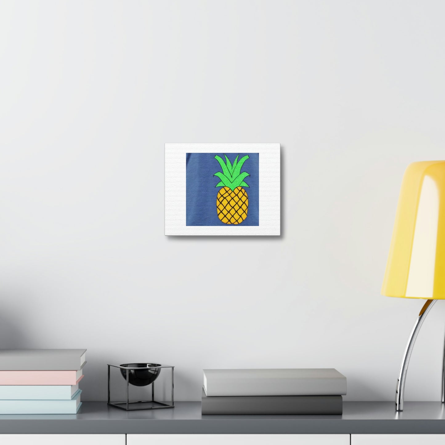 Pineapple Digital Art 'Designed by AI' on Satin Canvas, Stretched