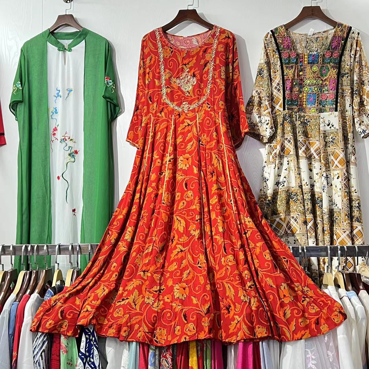 National Style Dress Summer Travel Thailand India Nepal Long Cool Travel Dress