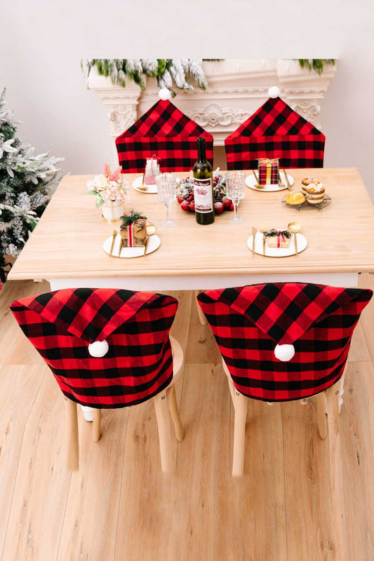 Two-Pack Christmas Plaid Chair Covers