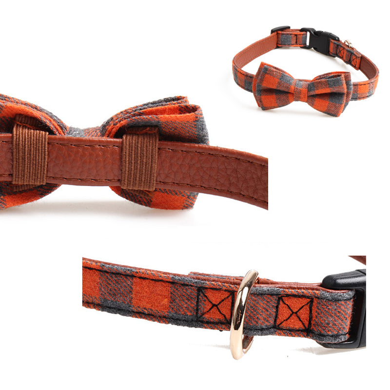 Plaid Pet Dog Bowtie