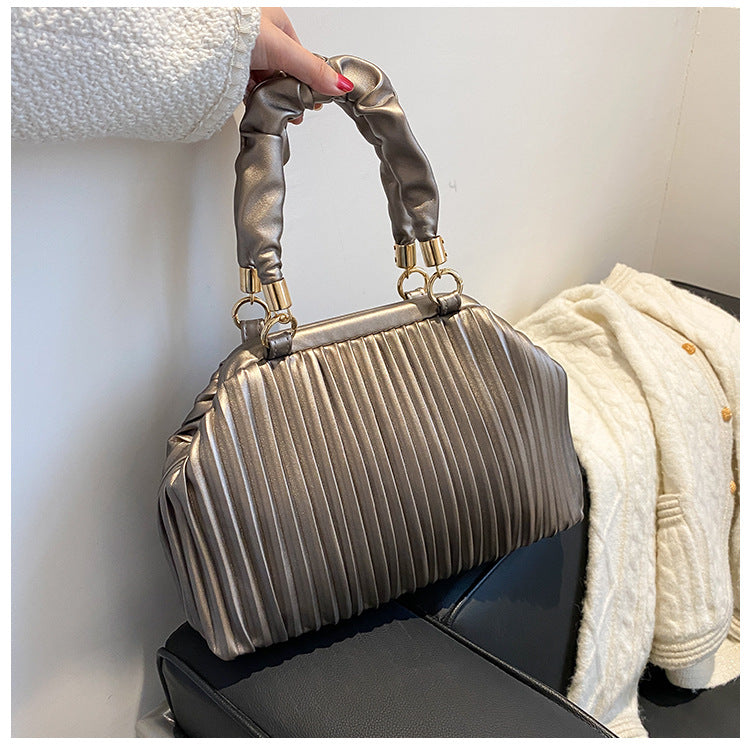 Vertical Textured Stripes Small Candy Colour Handbag