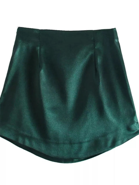 Vireous Classic Satin Short Skirt