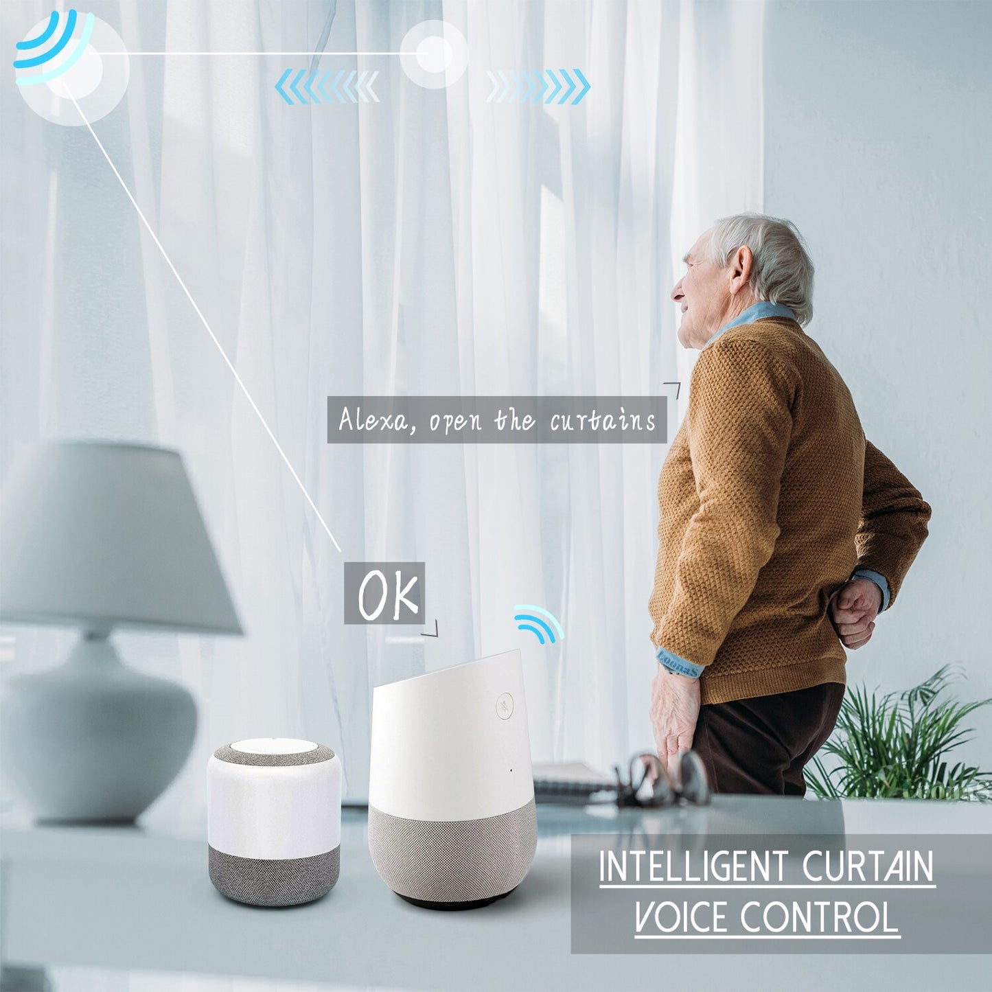 Moteur de rideau intelligent électrique Wi-Fi Tuya prise en charge intelligente commande vocale Alexa Google Assistant nouvelle génération