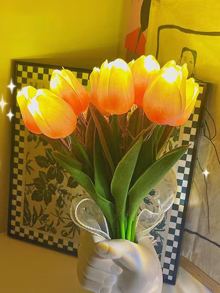 Lampe de table LED bouquet de tulipes