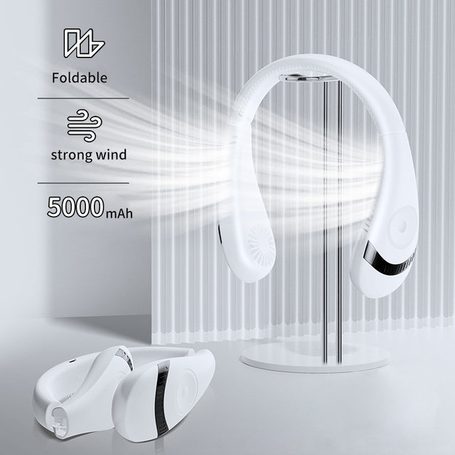 Fashion Accessory Hanging Neck Foldable Fan